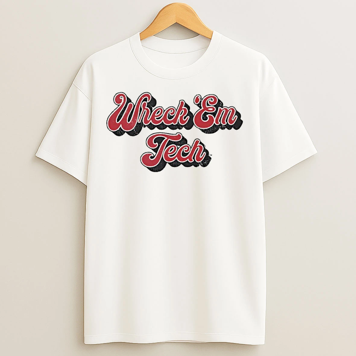 Classic Texas Tech Wreck Em Tech Script T Shirts