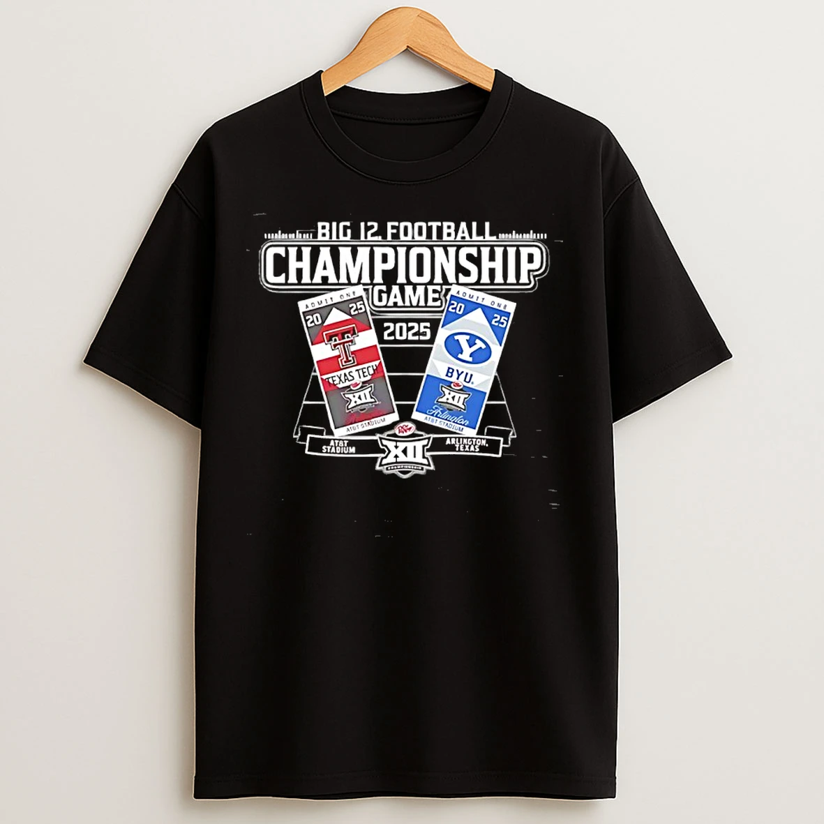 Classic Texas Tech Vs Byu Byu Cougars 2025 Big 12 Football Championship Game T Shirts