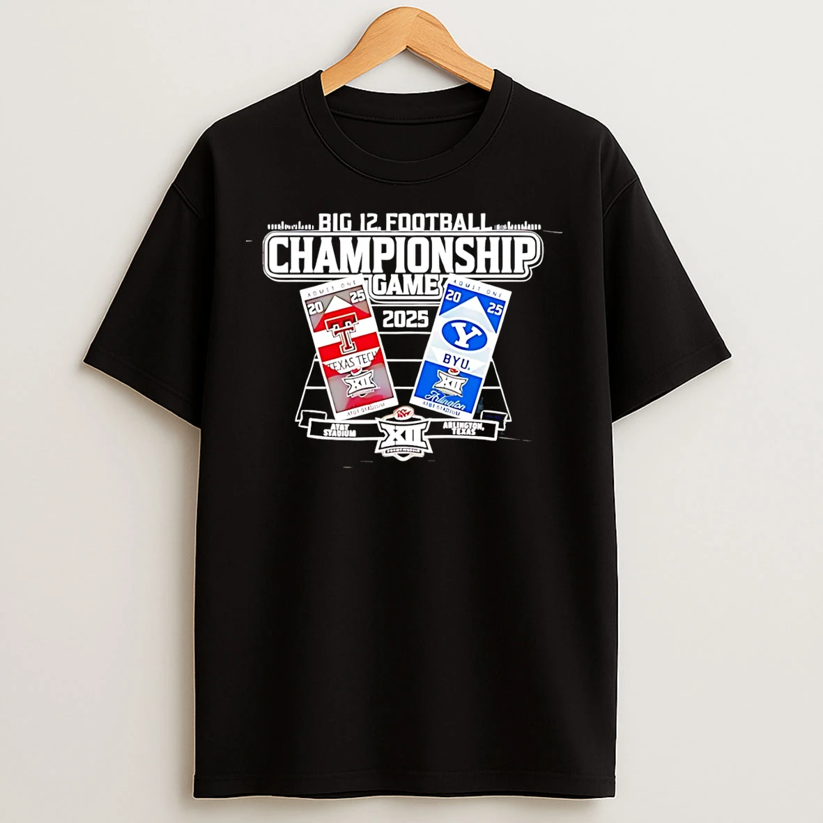 Classic Texas Tech Vs Byu Big 12 2025 Football Championship Ticket T Shirts