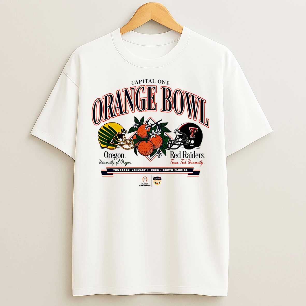 Classic Texas Tech Vs Oregon 2026 Orange Bowl Head To Head T Shirts