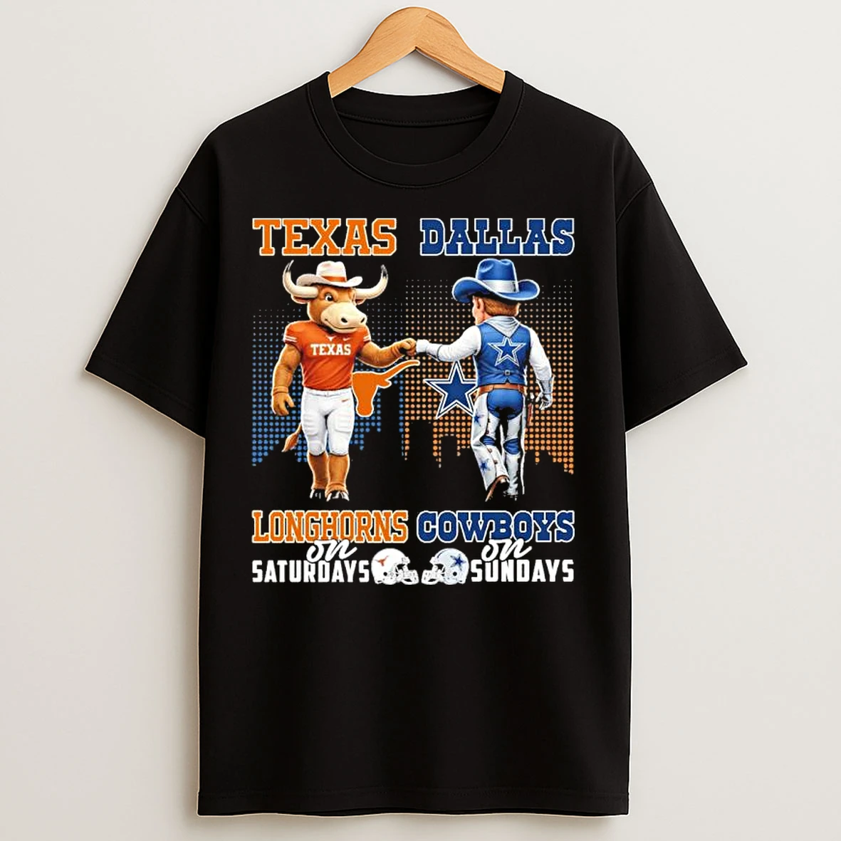 Classic Texas Vs Cowboys Mascot On Saturdays And On Sundays T Shirts