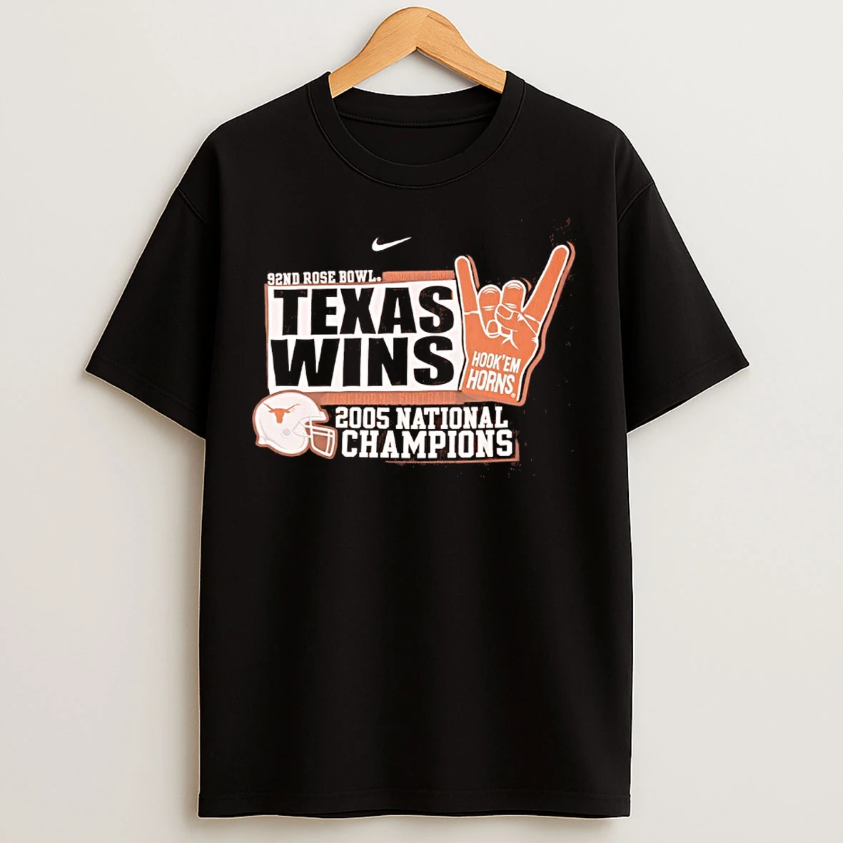 Classic Texas Wins Hook Em Horn 2025 92nd Rose Bowl National Champions T Shirts