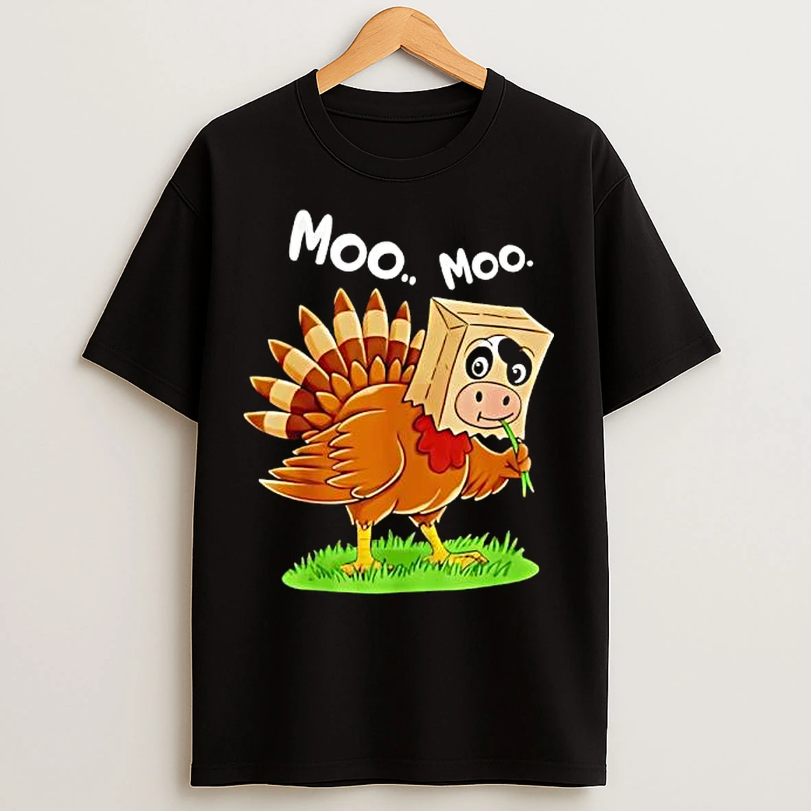 Classic Thanksgiving Funny Turkey Cow Mask Moo Moo T Shirts