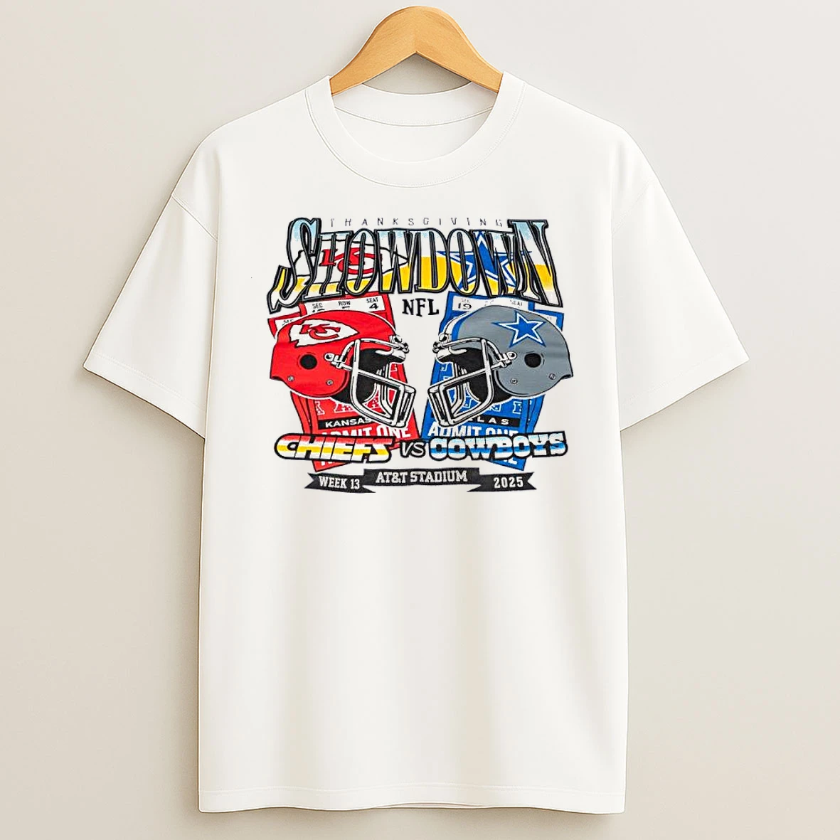 Classic Thanksgiving Showdown 2025 Nfl Chiefs Vs Cowboys T Shirts