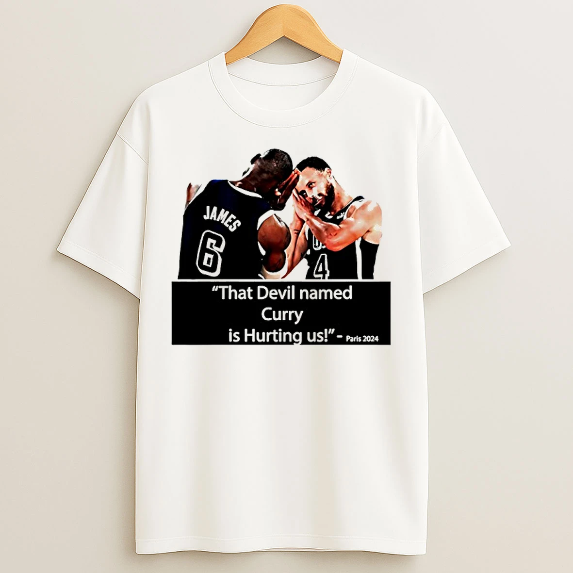 Classic That Devil Named Curry Is Hurting Us Paris 2024 James And Curry T Shirts