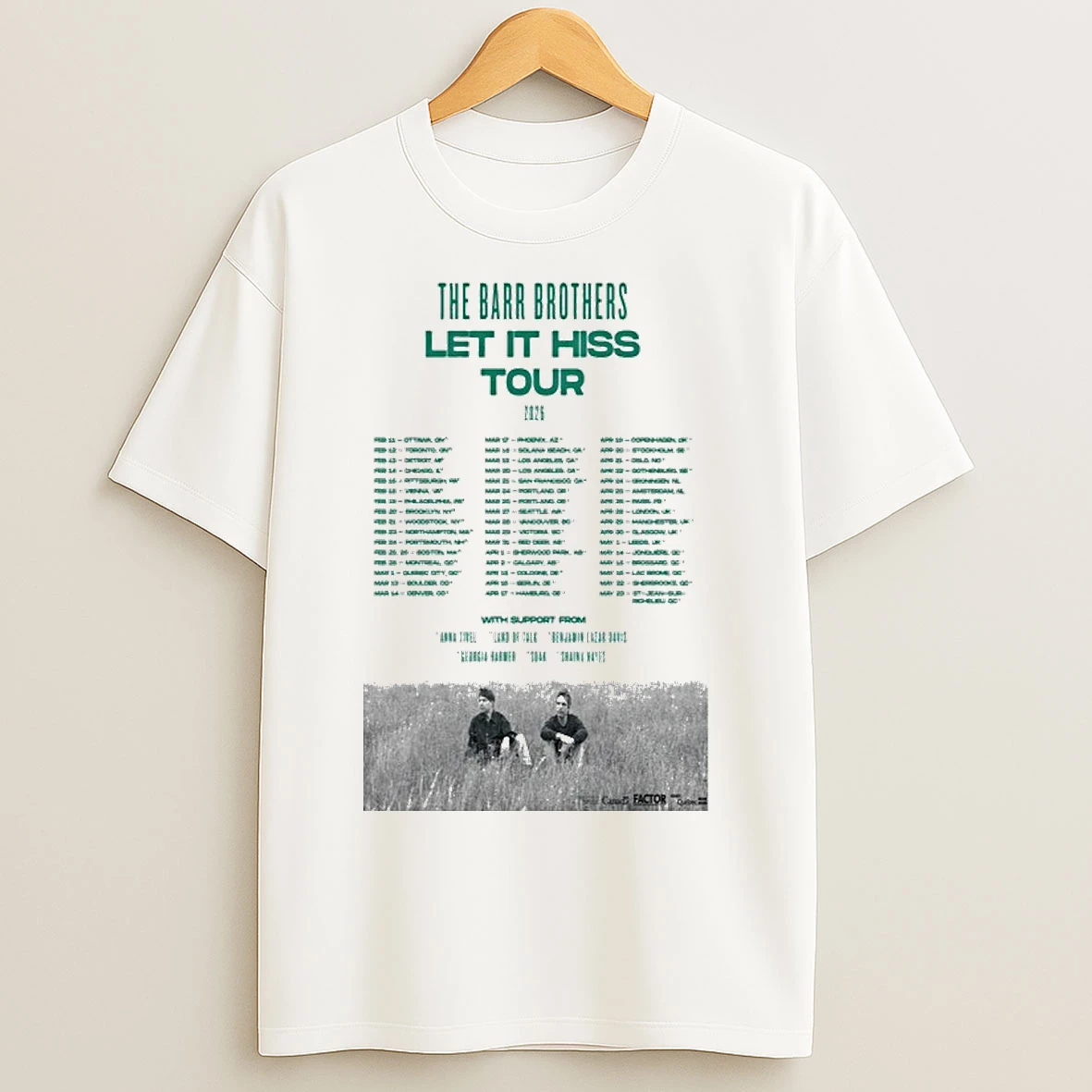 Classic The Barr Brothers Let It Hiss Tour 2026 Dates T Shirts