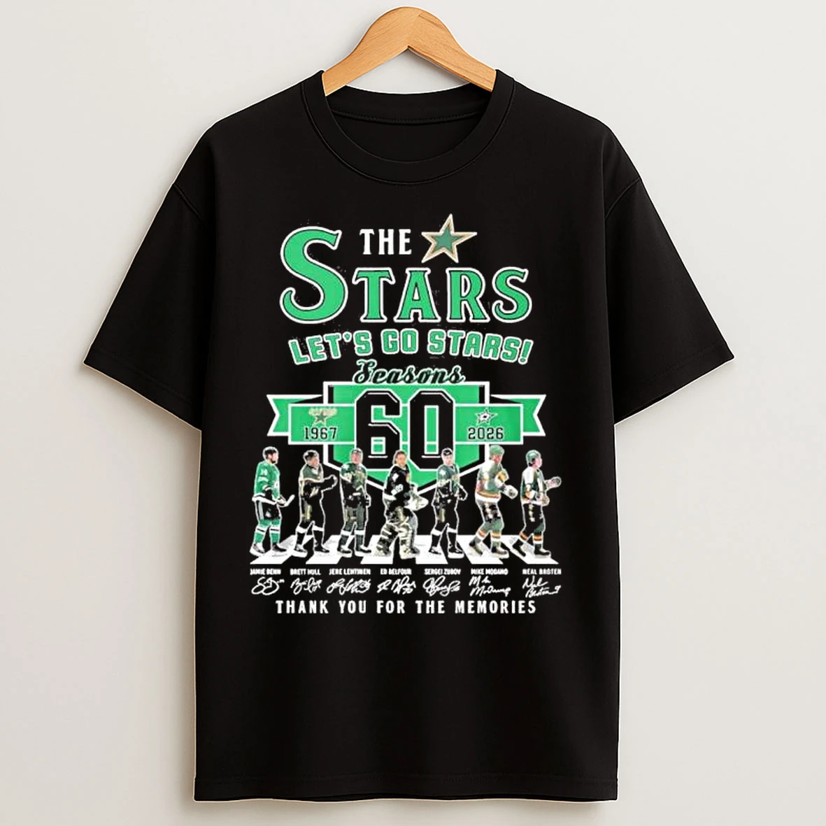 Classic The Dallas Stars Abbey Road 60 Seasons 1967 2026 T Shirts