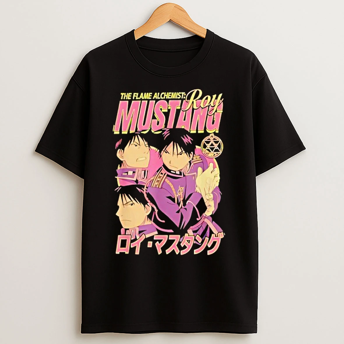 Classic The Flame Alchemist Roy Mustang Collage Anime T Shirts