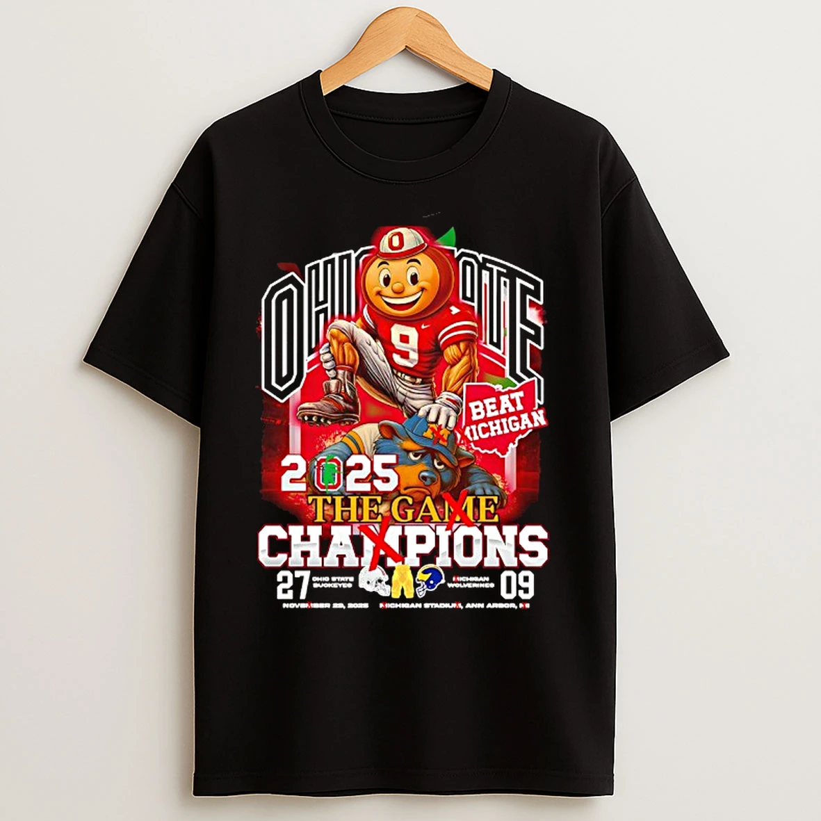 Classic The Game Ohio State Football November 29th 2025 Brutus Buckeye Michigan Wolverines Mascot T Shirts