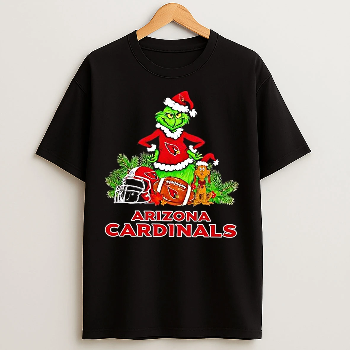 Classic The Grinch And Max Arizona Cardinals Christmas Helmet Items T Shirts