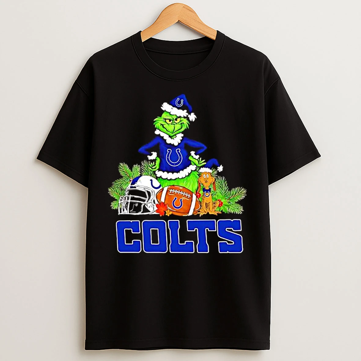 Classic The Grinch And Max Indianapolis Colts Christmas Helmet Items T Shirts