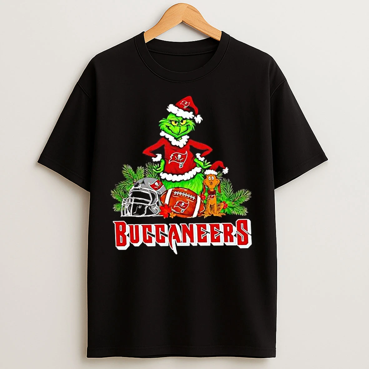 Classic The Grinch And Max Tampa Bay Buccaneers Christmas Helmet Items T Shirts