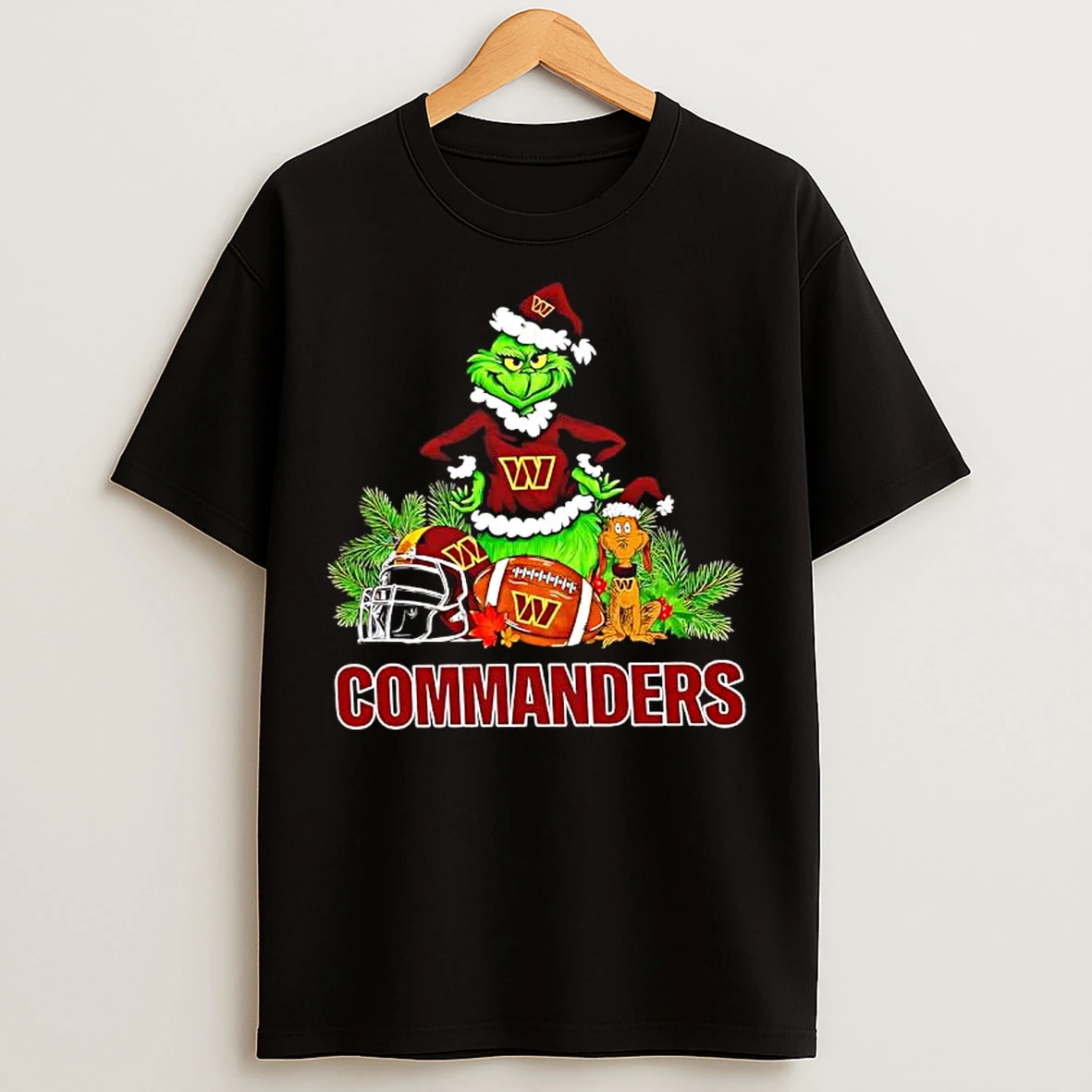Classic The Grinch And Max Washington Commanders Christmas Helmet Items T Shirts
