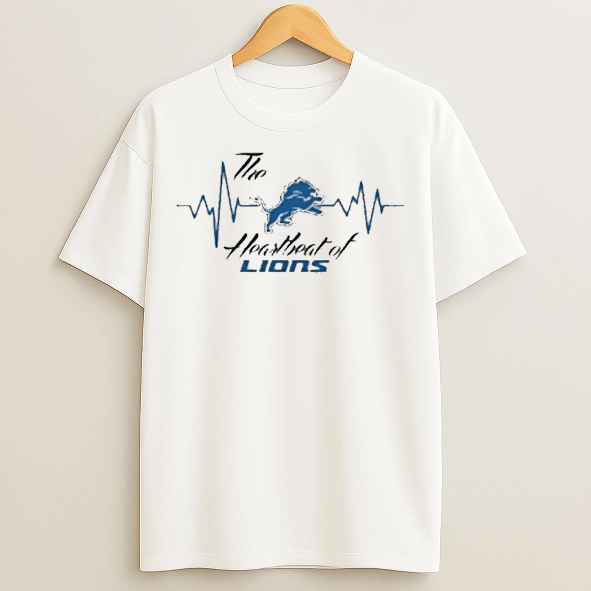 Classic The Heartbeat Of Lions Detroit Lions T Shirts