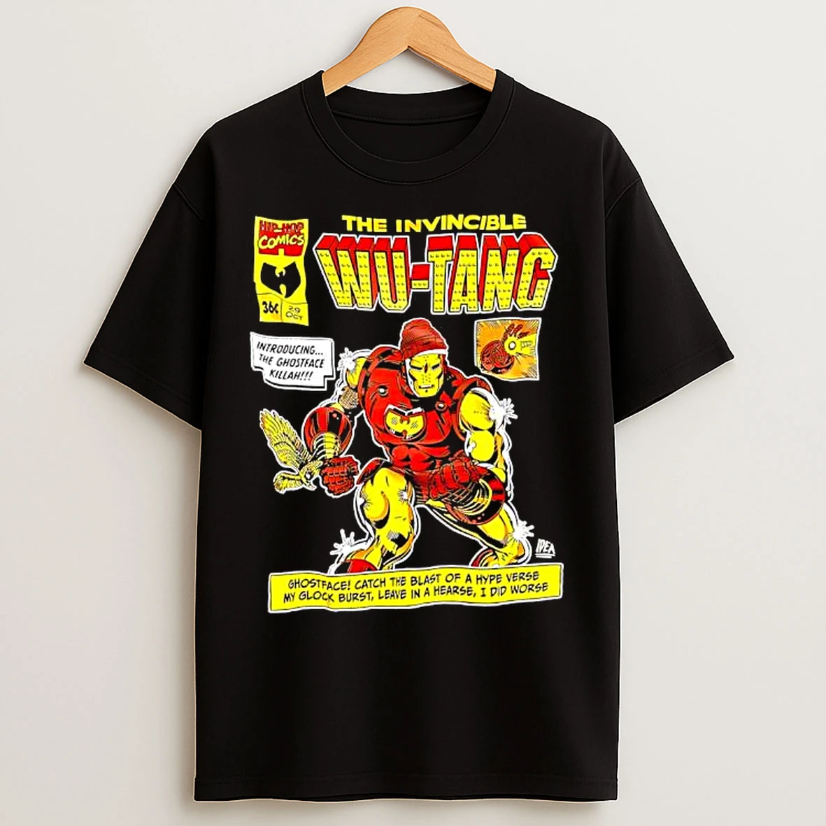 Classic The Invincible Wu Tang Ghostface Killah Iron Man Collab T Shirts