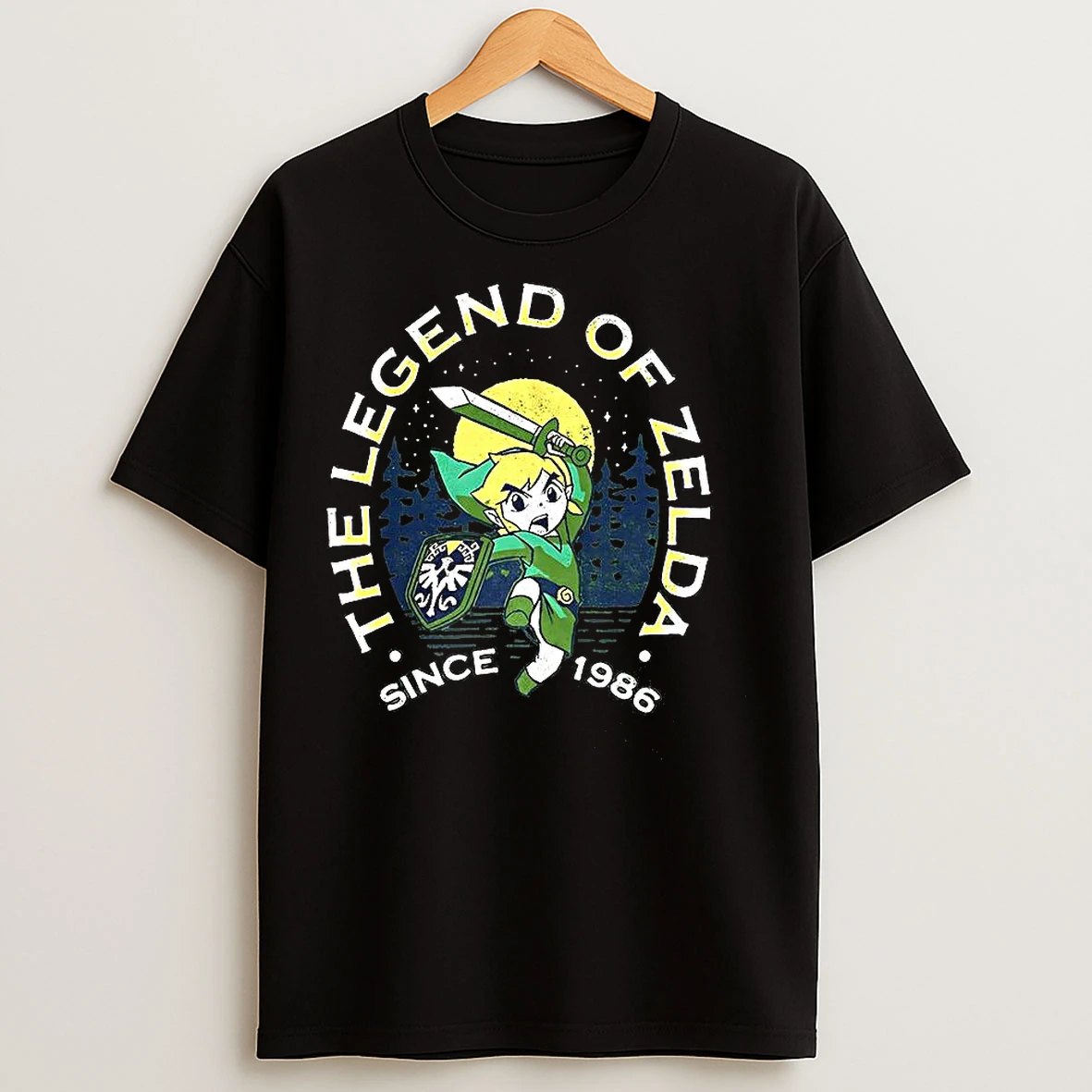 Classic The Legend Of Zelda Outdoor Link Crest Since 1986 Video Game T Shirts