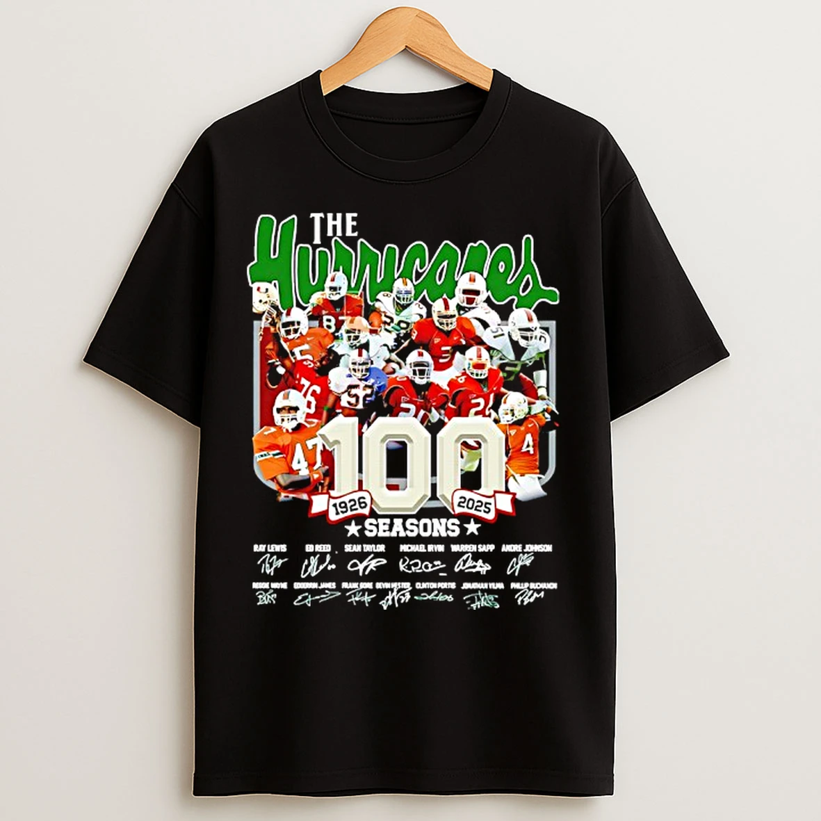 Classic The Miami Hurricanes 100 Season 1926 To 2026 Players Signature T Shirts