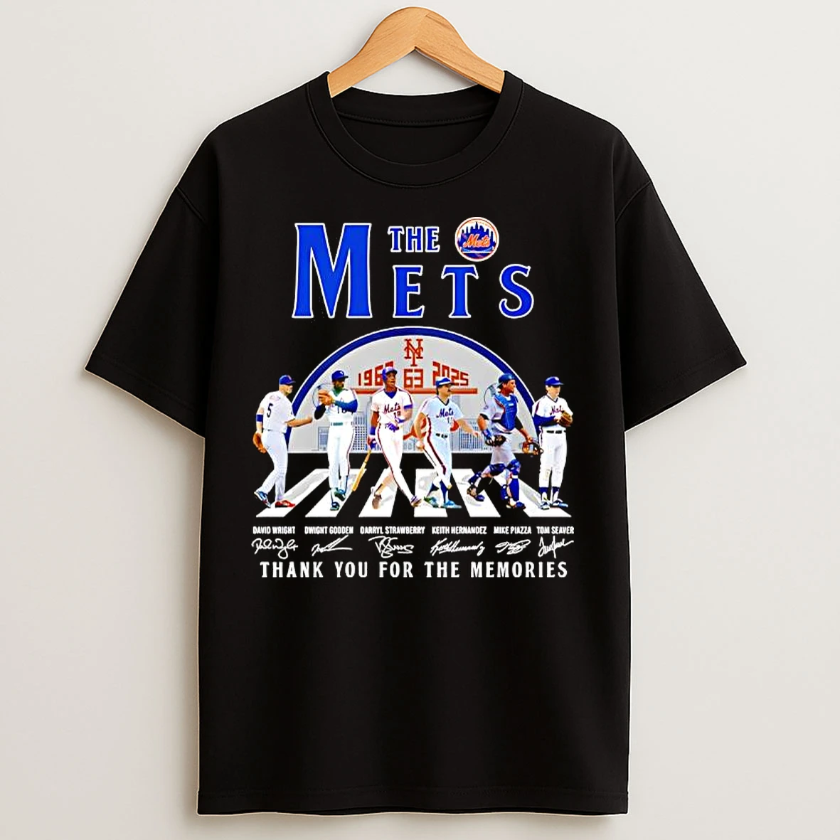 Classic The New York Mets X Abbey Road Former Players Signatures T Shirts