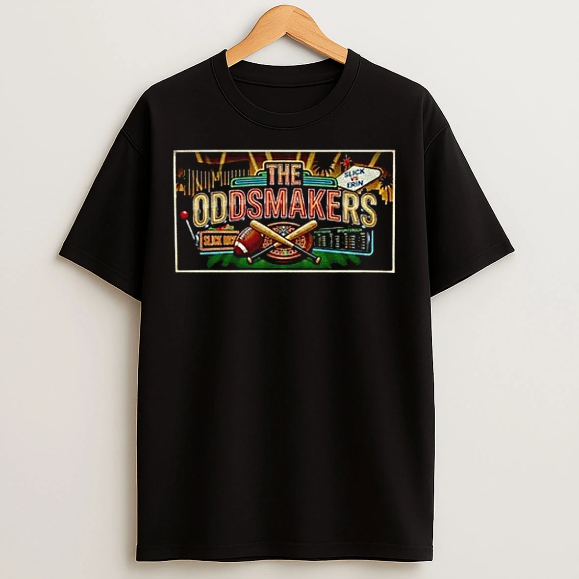Classic The Oddsmakers Slick Vs Erin Football Logo T Shirts