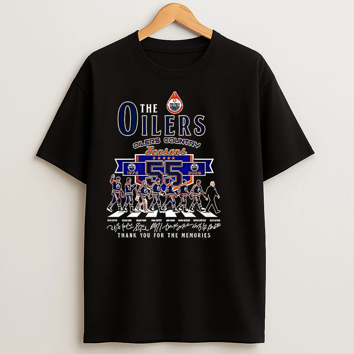 Classic The Oilers Country Seasons Thank You For The Memories Signature T Shirts