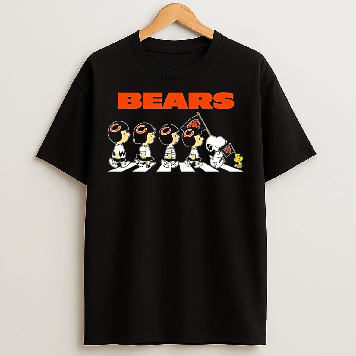 Classic The Peanuts And Friends Abbey Road X Chicago Bears T Shirts