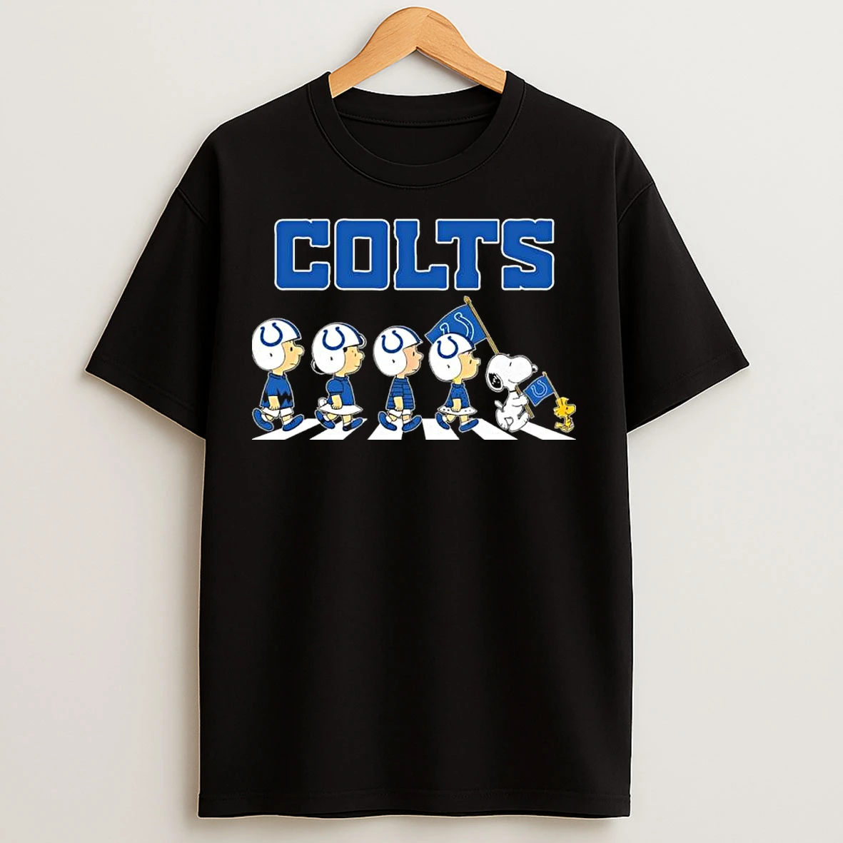 Classic The Peanuts And Friends Abbey Road X Indianapolis Colts T Shirts
