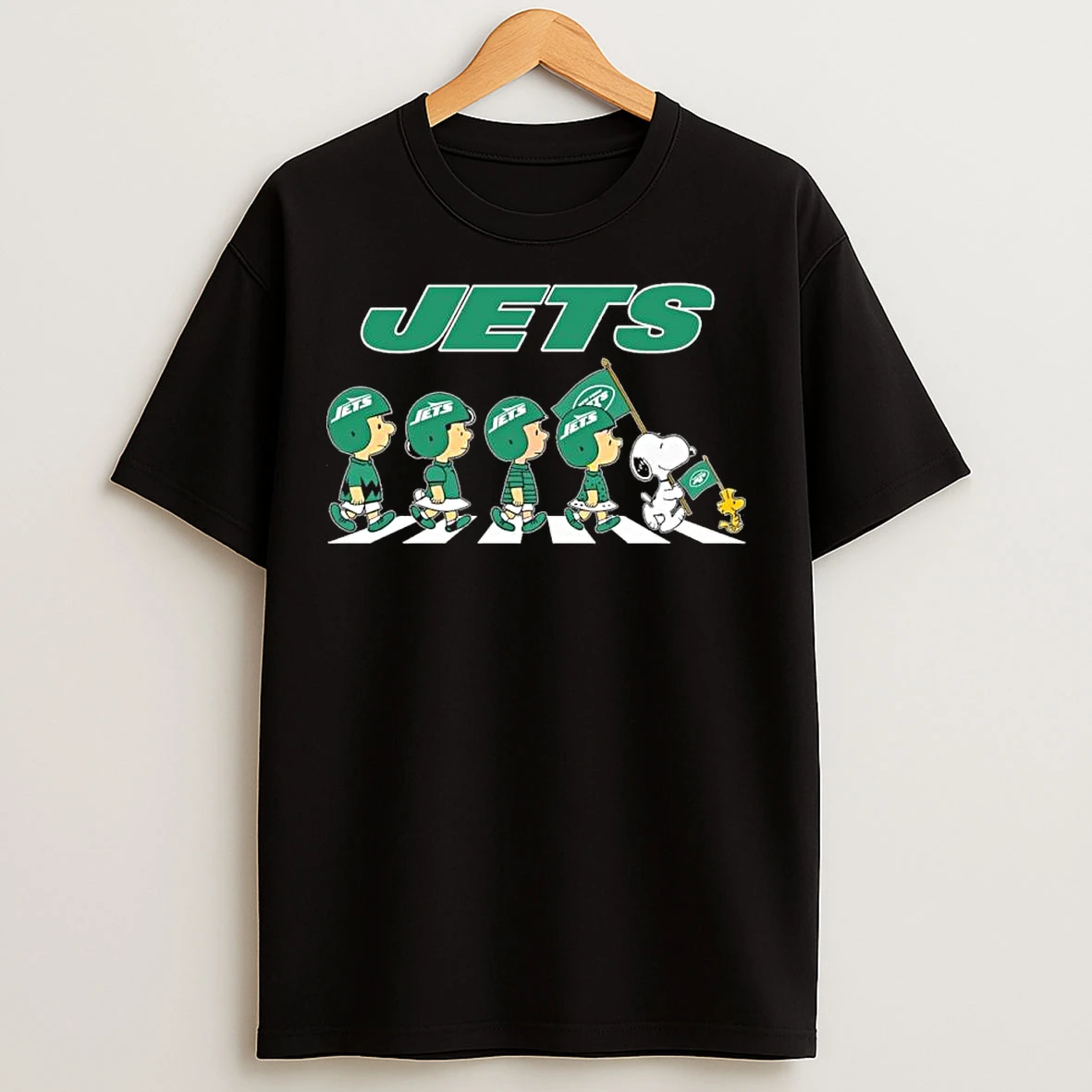 Classic The Peanuts And Friends Abbey Road X New York Jets T Shirts
