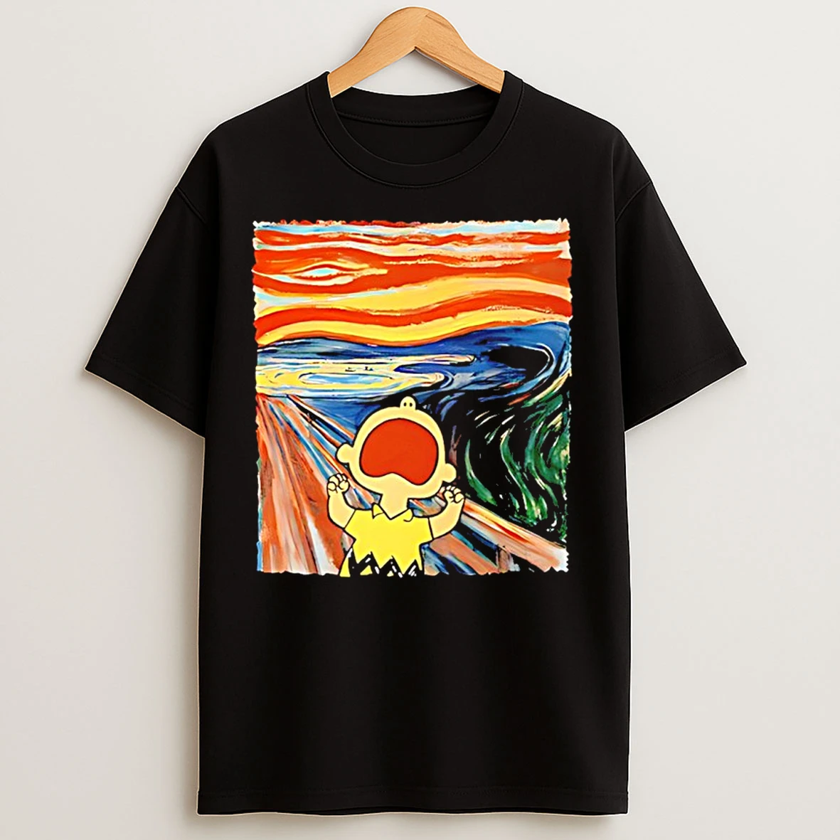 Classic The Peanuts Charlie Brown Scream Art T Shirts