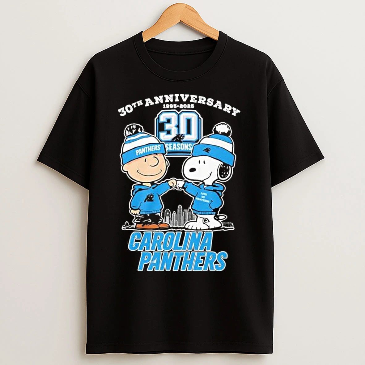 Classic The Peanuts Fist Bump X Carolina Panthers 30th Anniversary T Shirts