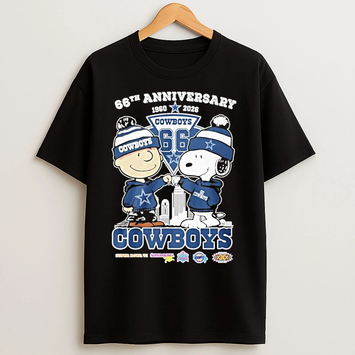 Classic The Peanuts Fist Bump X Dallas Cowboys 66th Anniversary T Shirts
