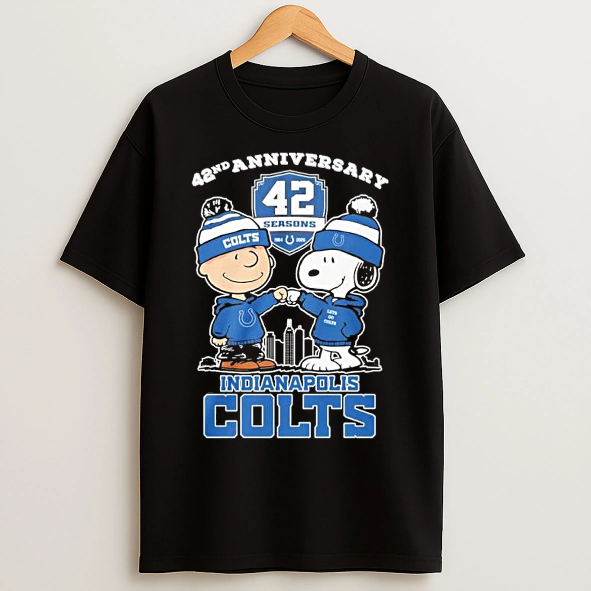 Classic The Peanuts Fist Bump X Indianapolis Colts 42nd Anniversary T Shirts