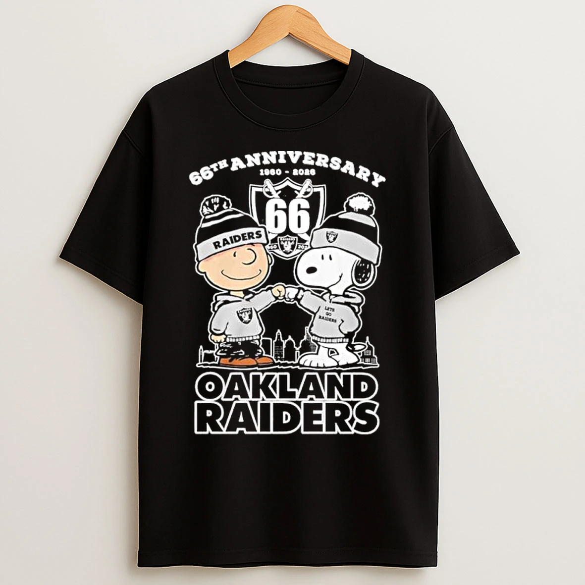 Classic The Peanuts Fist Bump X Oakland Raiders 66th Anniversary T Shirts