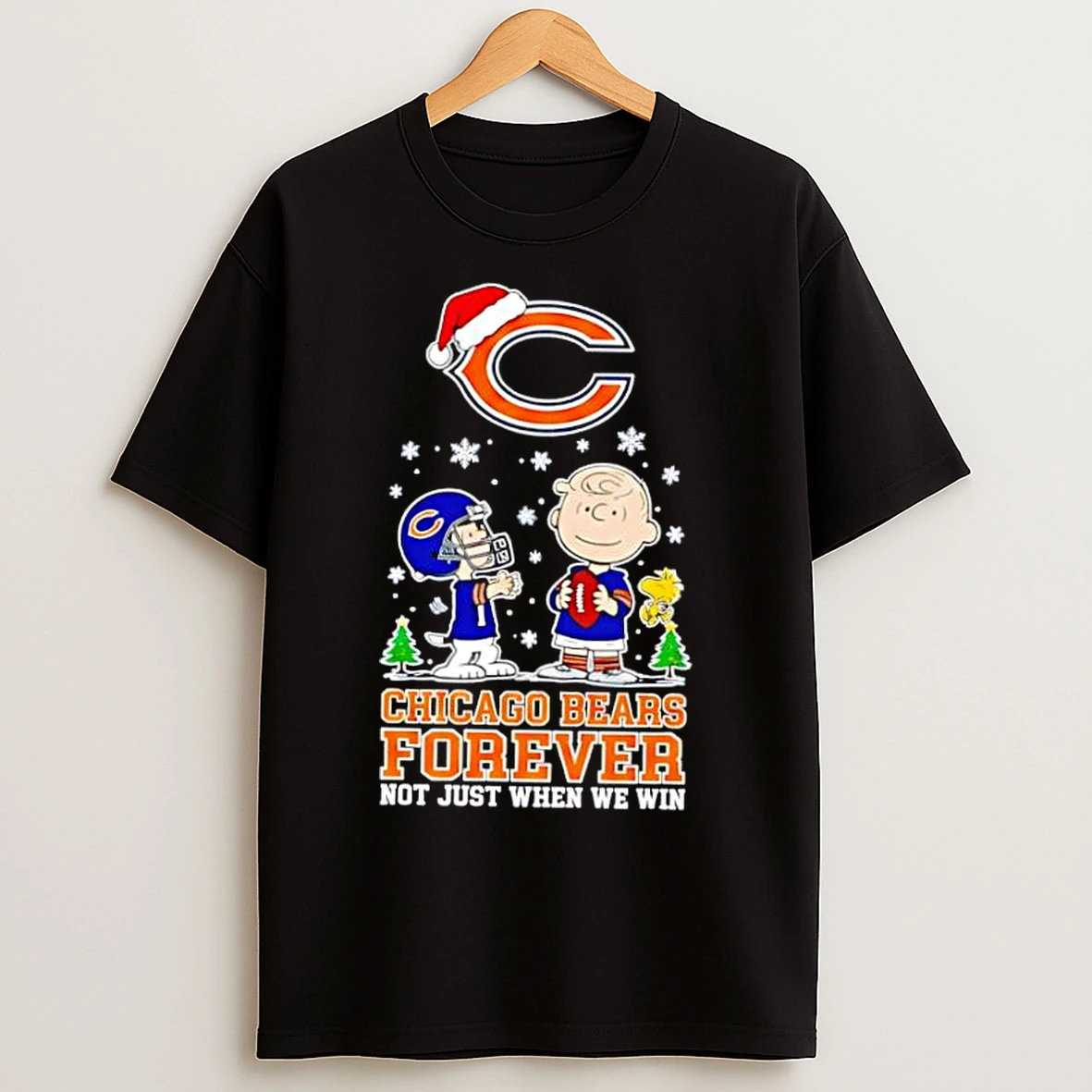 Classic The Peanuts Snoopy Christmas Chicago Bears Forever Not Just When We Win T Shirts