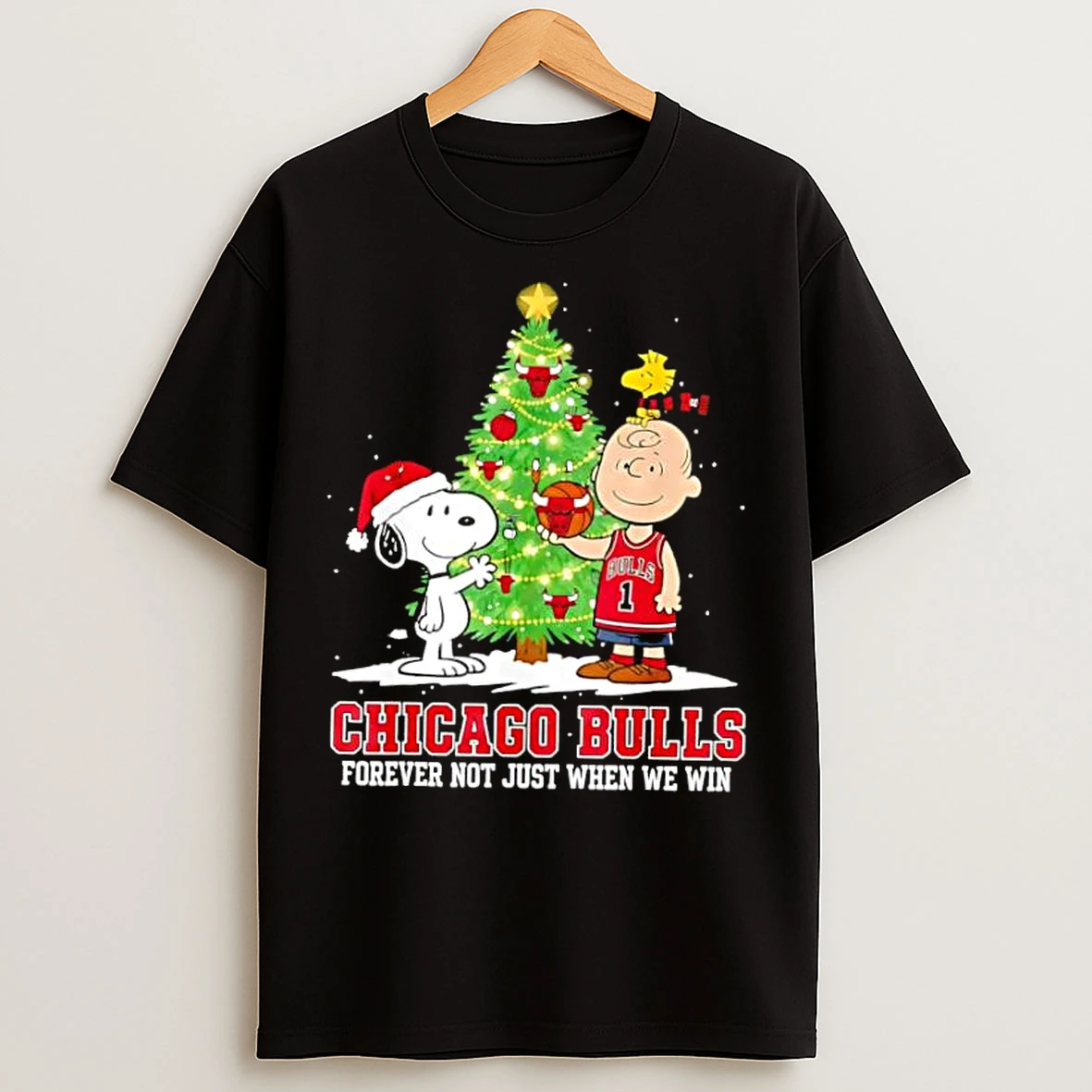 Classic The Peanuts Snoopy Christmas Chicago Bulls Forever Not Just When We Win T Shirts
