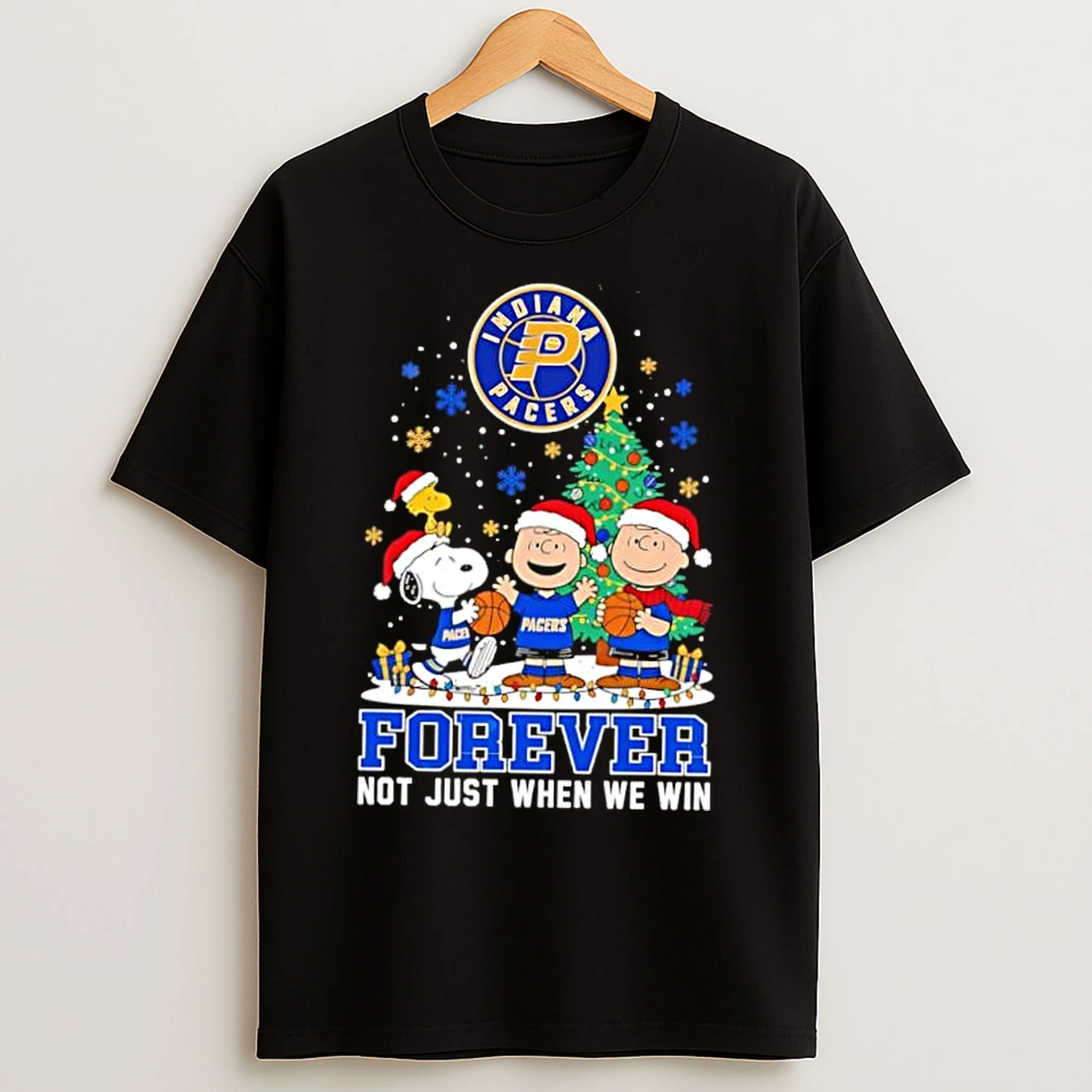 Classic The Peanuts Snoopy Christmas Indiana Pacers Forever Not Just When We Win T Shirts