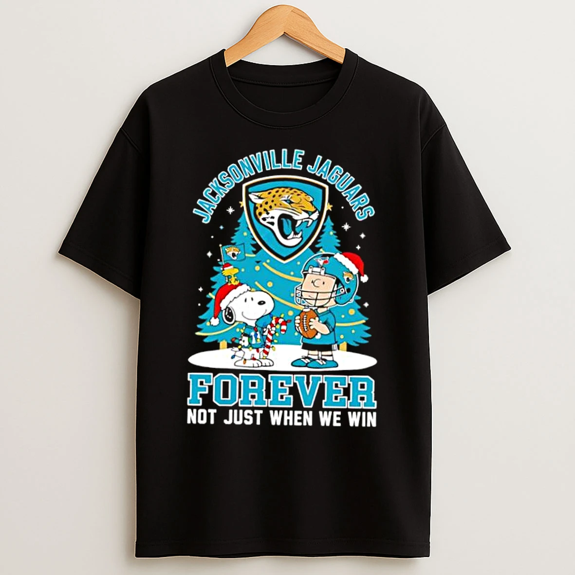 Classic The Peanuts Snoopy Christmas Jacksonville Jaguars Forever Not Just When We Win T Shirts