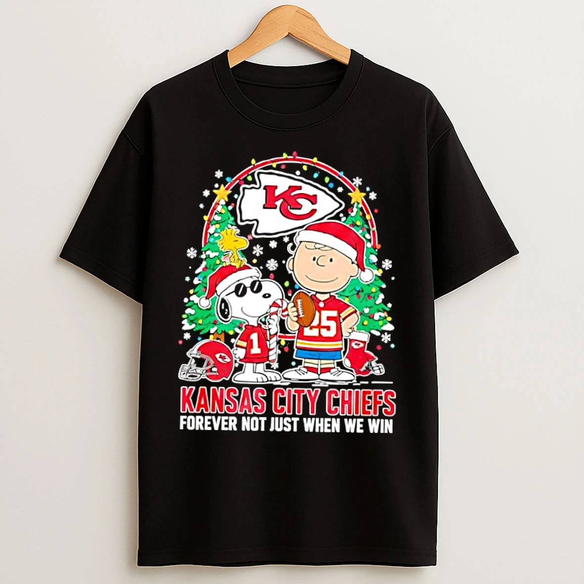 Classic The Peanuts Snoopy Christmas Kansas City Chiefs Forever Not Just When We Win T Shirts