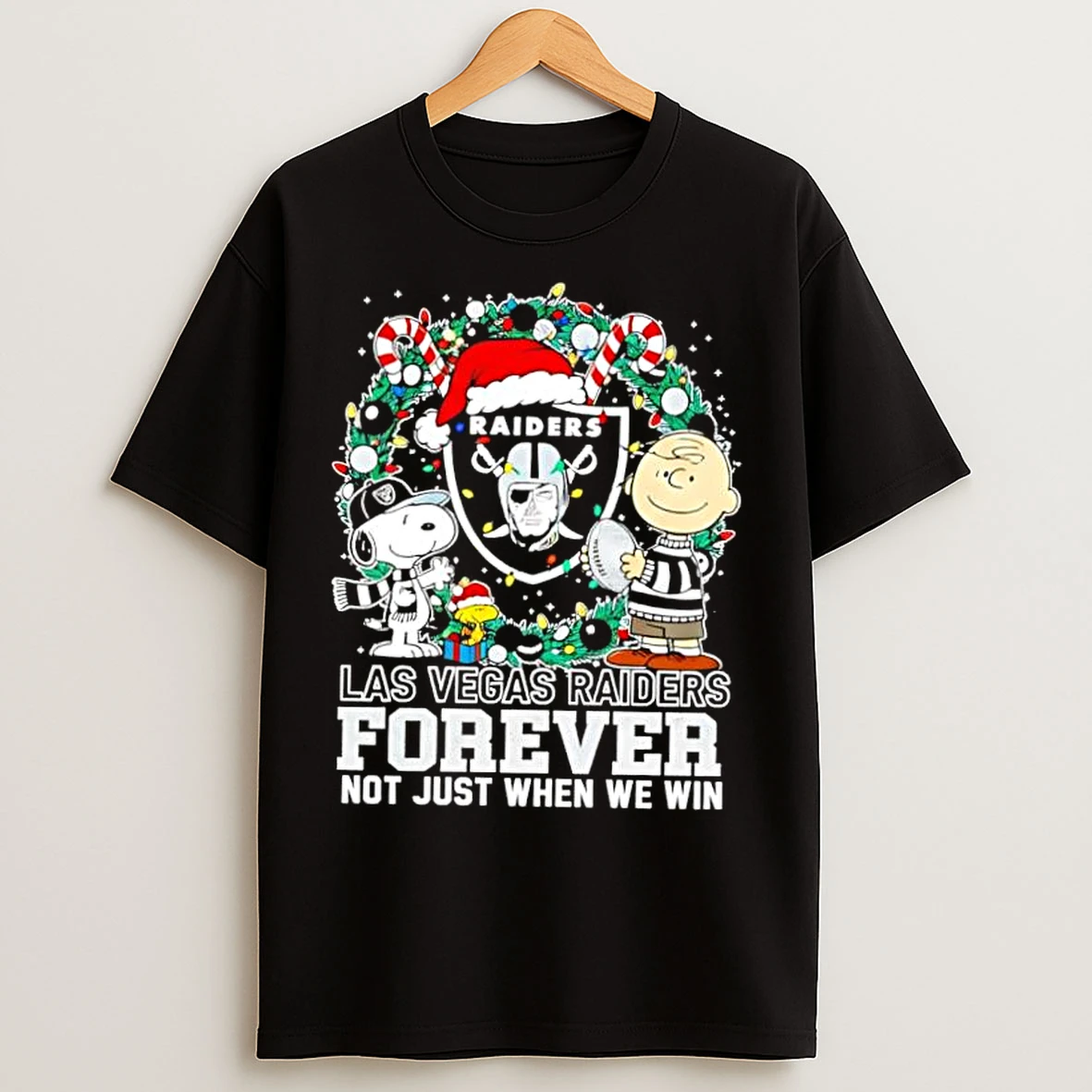 Classic The Peanuts Snoopy Christmas Las Vegas Raiders Forever Not Just When We Win T Shirts