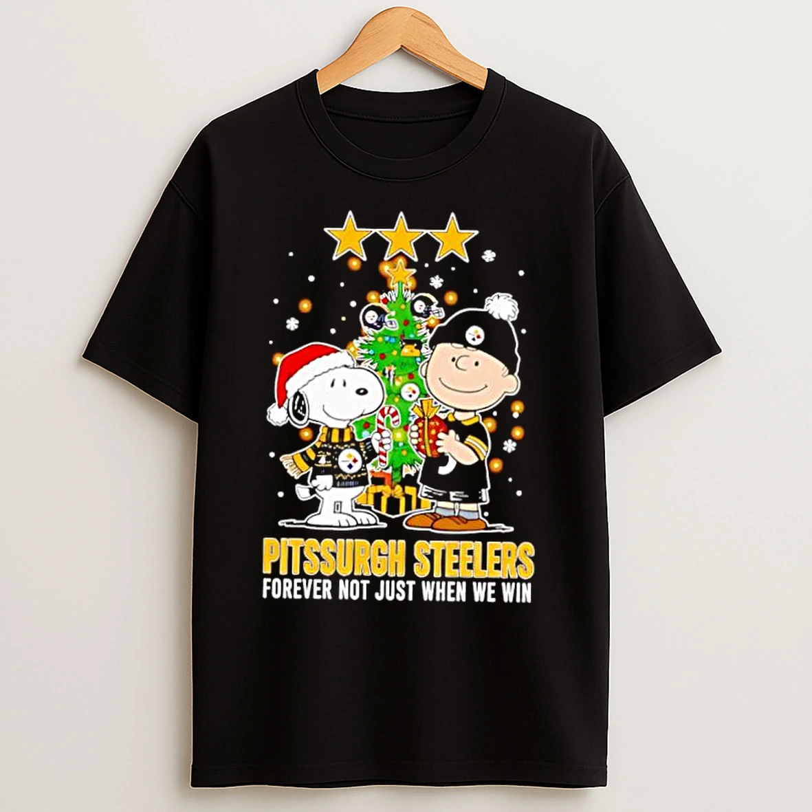 Classic The Peanuts Snoopy Christmas Pittsburgh Steelers Forever Not Just When We Win T Shirts