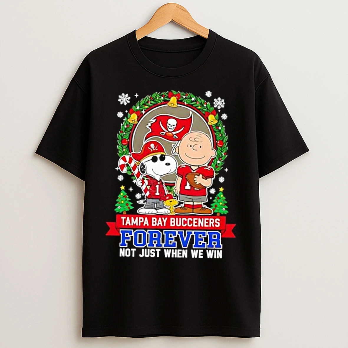 Classic The Peanuts Snoopy Christmas Tampa Bay Buccaneers Forever Not Just When We Win T Shirts