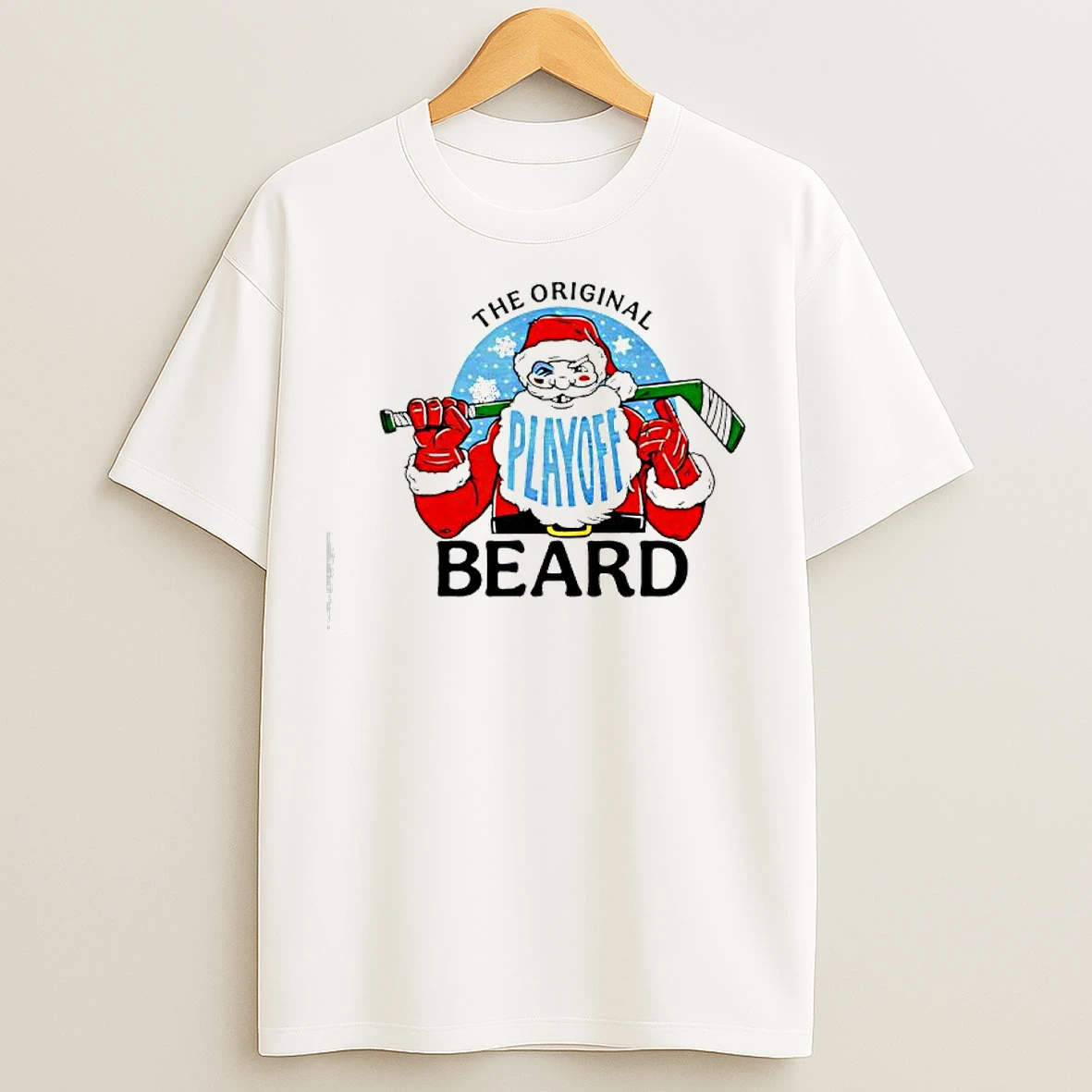 Classic The Playoff Beard Santa Claus Hockey T Shirts