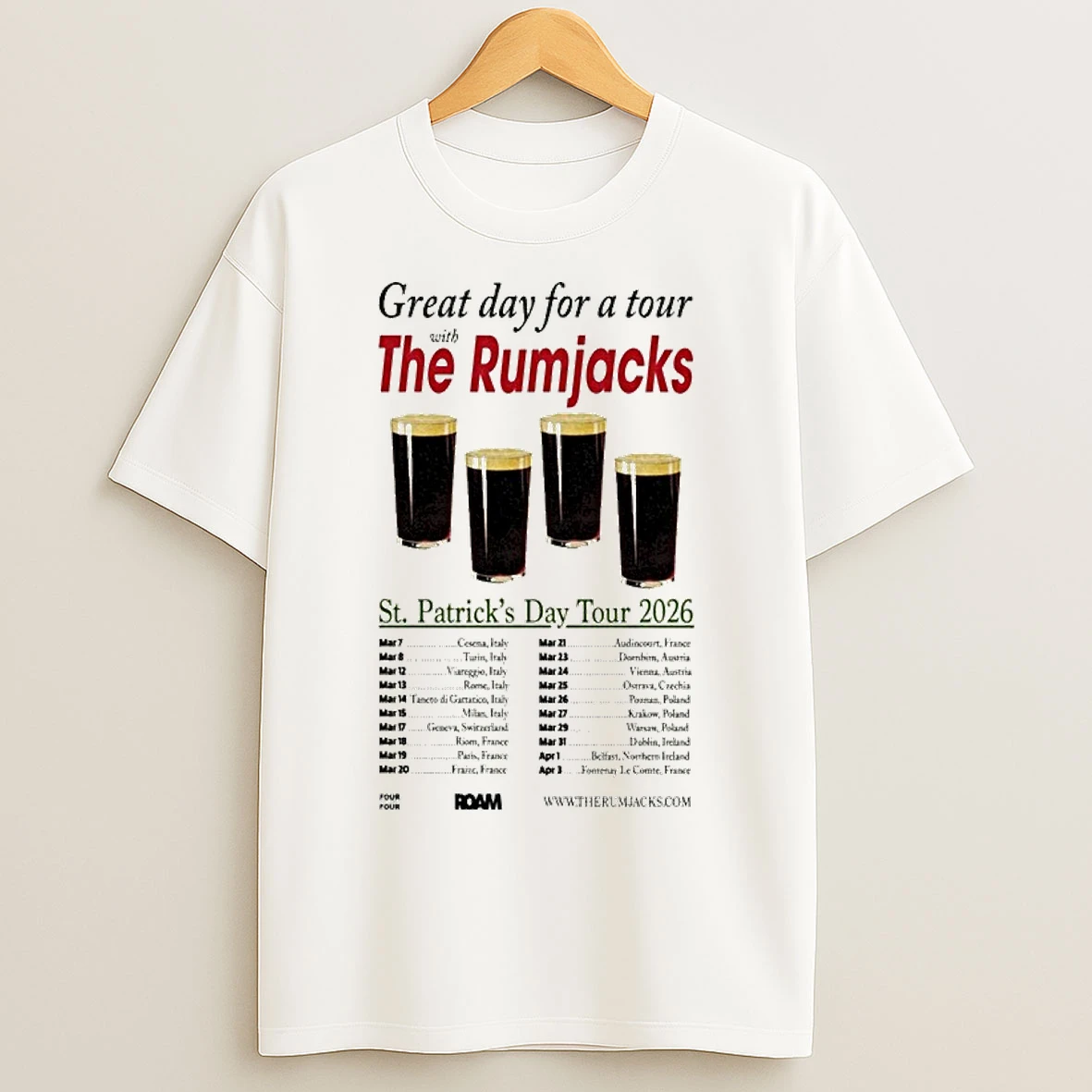 Classic The Rumjacks Great Day For A St Patricks Day Tour 2026 T Shirts