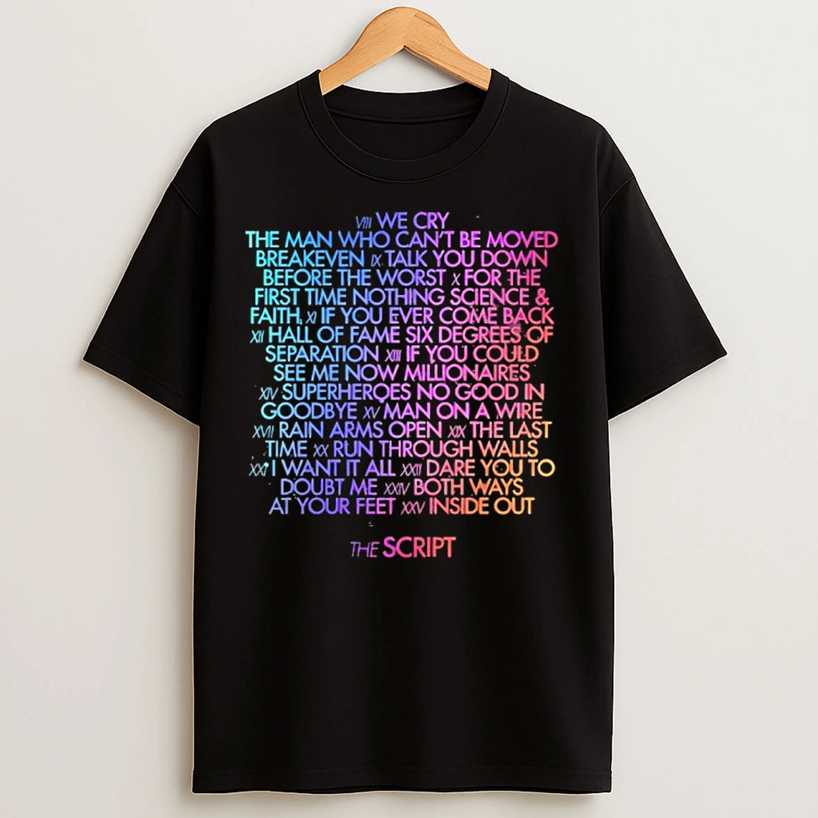 Classic The Script Store Merch The Script Tracklisting T Shirts