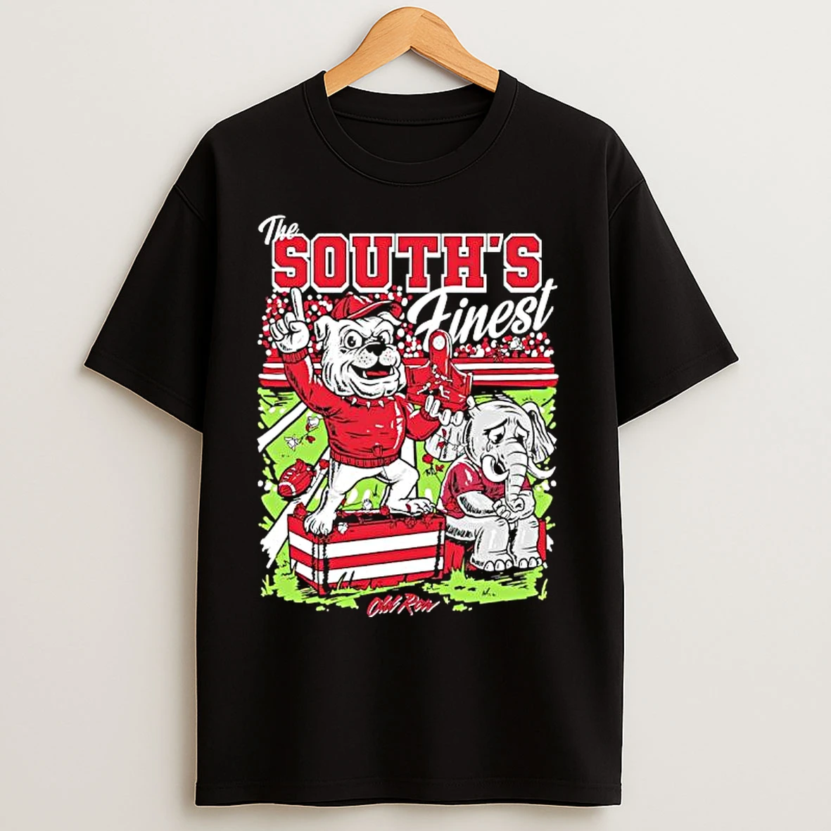 Classic The Souths Finest Dawg Georgia Bulldogs Alabama Elephant Mascot Graphic T Shirts
