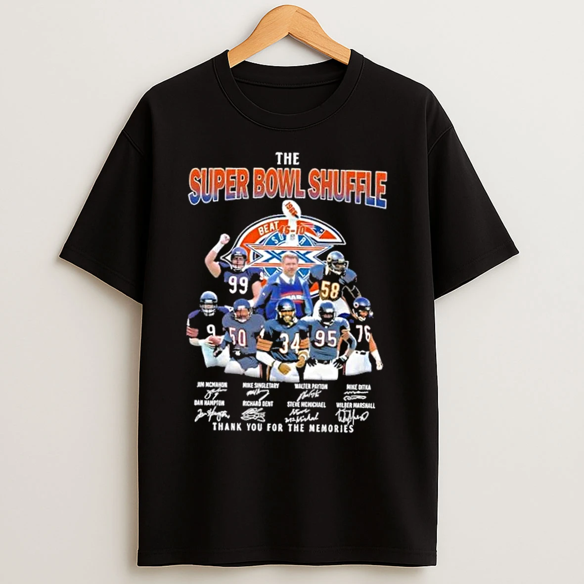 Classic The Super Bowl Shuffle Jim Mcmahon And Legends New England Patriots Thank You For The Memories Signatures T Shirts