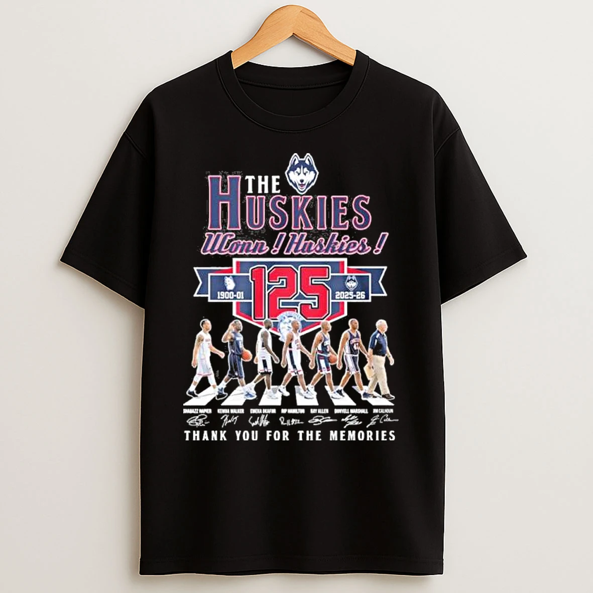 Classic The Uconn Huskies Mens Basketball Abbey Road 125th Anniversary 1901 2026 T Shirts