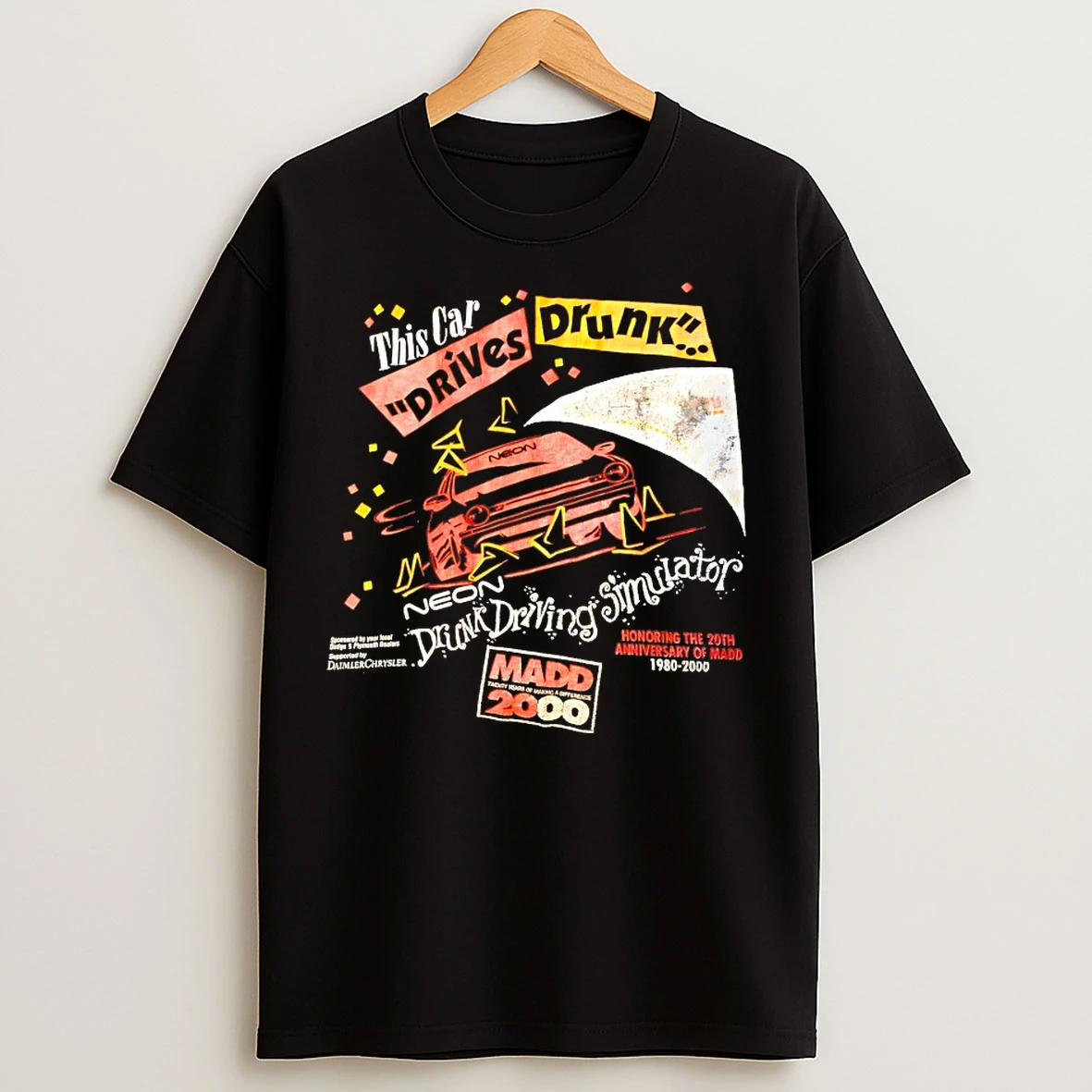 Classic This Car Drives Drunk Neon Drunk Driving Simulator T Shirts