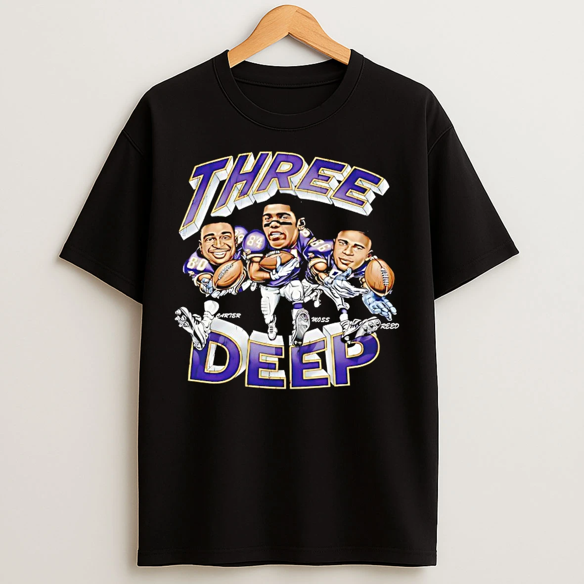 Classic Three Deep Cris Carter Randy Moss Jordan Reed T Shirts