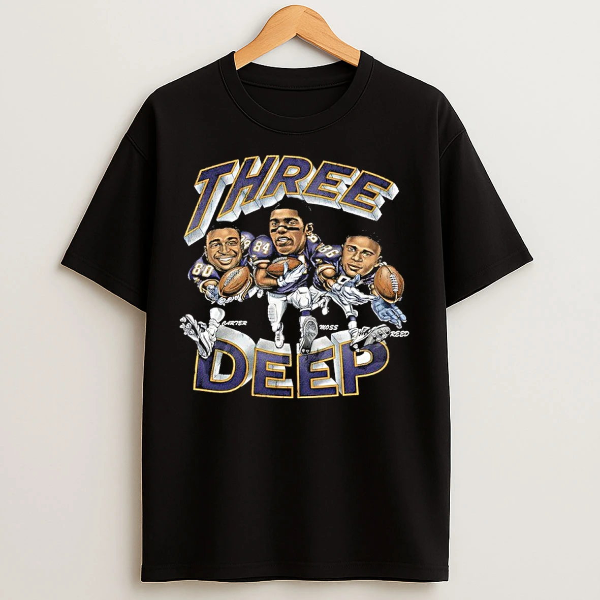 Classic Three Deep Jake Reed Randy Moss Cris Carter T Shirts