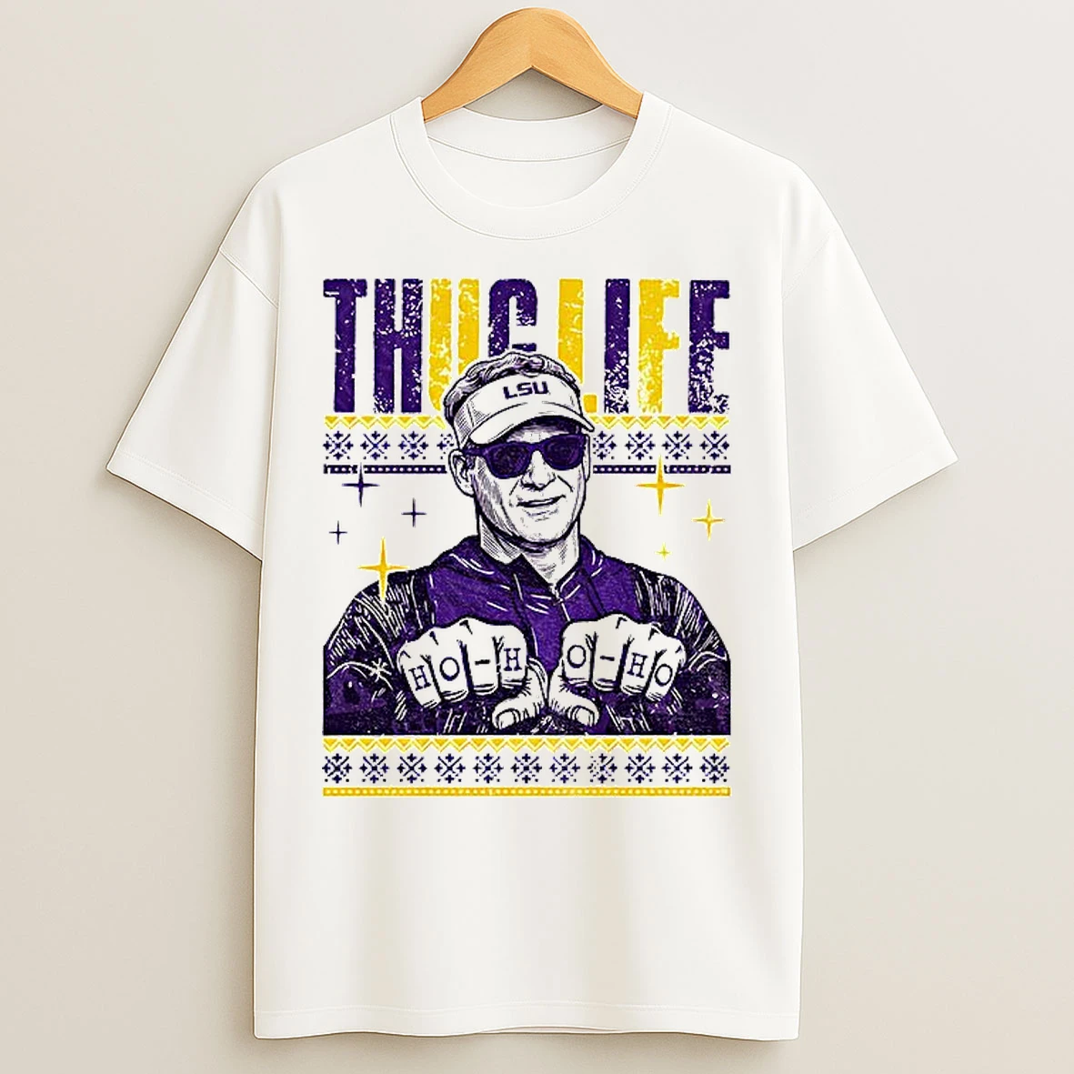 Classic Thug Life Lane Kiffin Christmas Ho Ho Ho Lsu Tigers Coach T Shirts